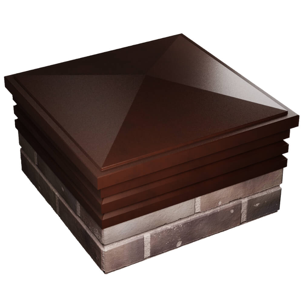 Колпак Zking Бона ХайТек Коричневый на столб 2х2 кирпича (513х513мм) в Салехарде фото