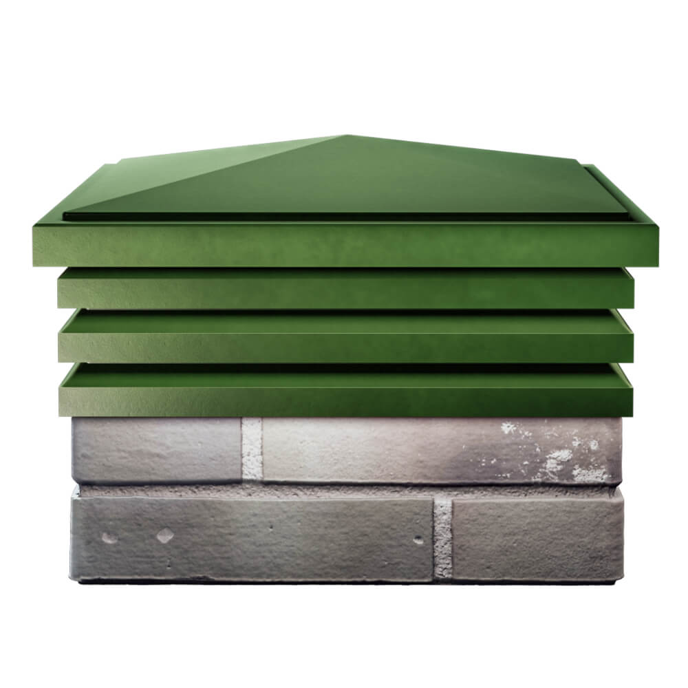 Колпак Zking Бона ХайТек Зеленый на столб 1.5х1.5 кирпича (385х385мм) Салехард фото