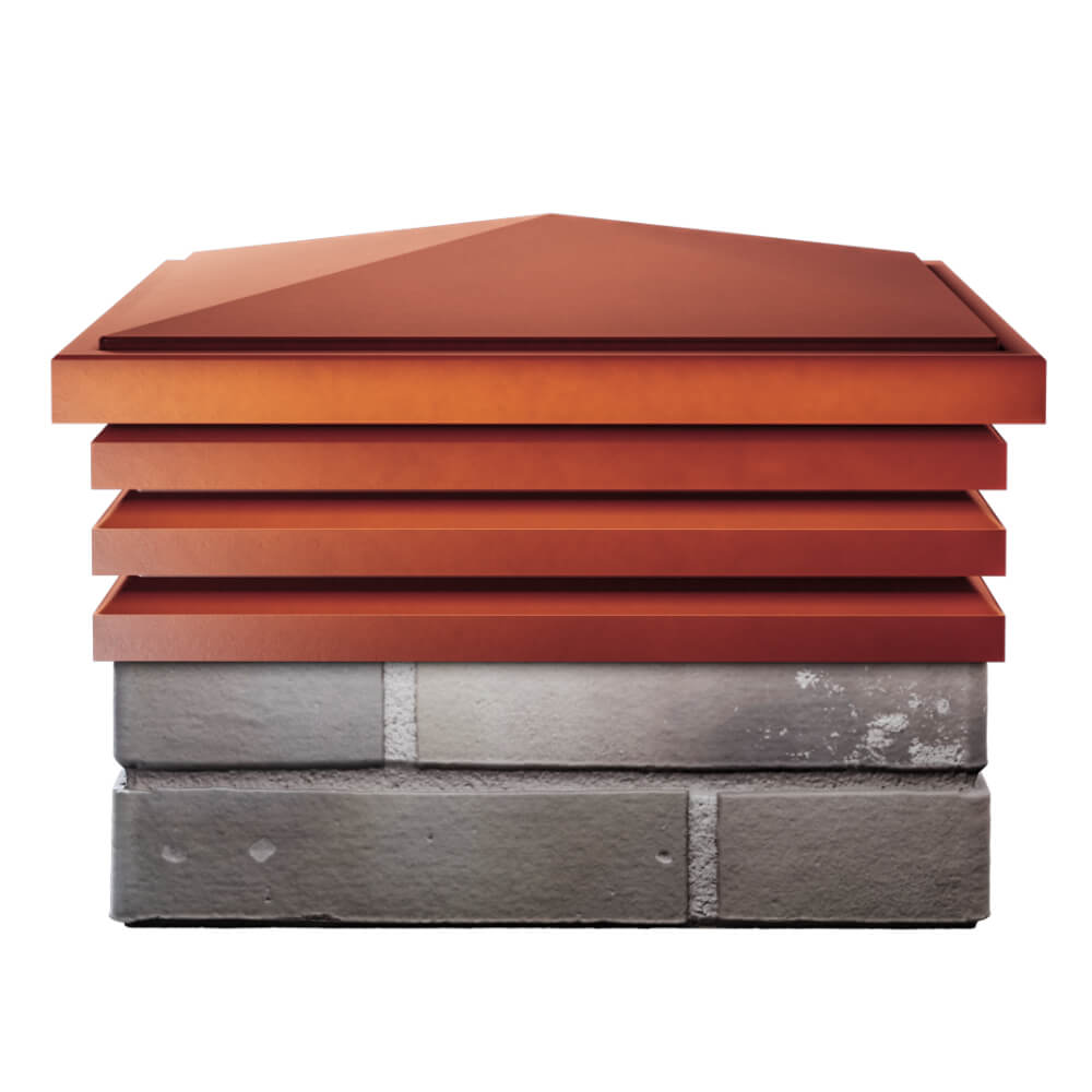 Колпак Zking Бона ХайТек Красный на столб 1.5х1.5 кирпича (385х385мм) Салехард фото