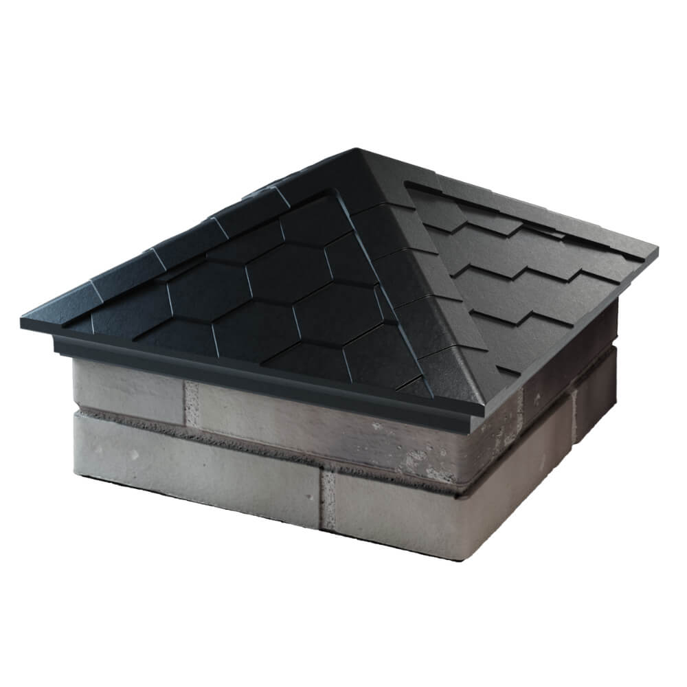 Колпак Zking Эверест Черный на столб 1.5х1.5 кирпича (390х390мм) в Салехарде фото