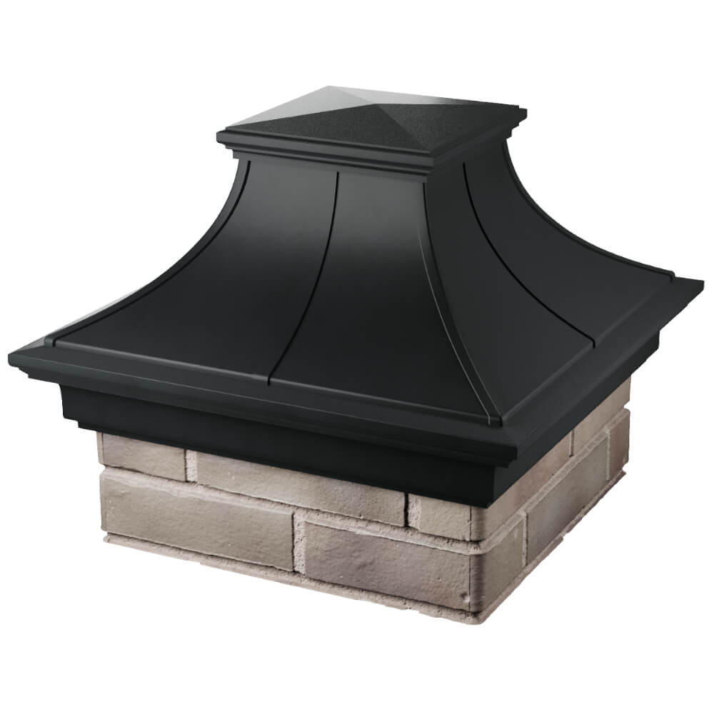 Колпак Zking Монблан Премиум Черный на столб 1.5х1.5 кирпича (385х385мм) в Салехарде фото