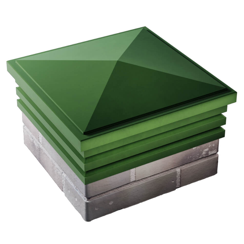 Колпак Zking Бона ХайТек Зеленый на столб 1.5х1.5 кирпича (385х385мм) в Салехарде фото