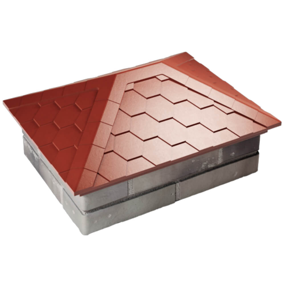 Колпак Zking Эверест Красный на столб 2х1.5 кирпича (520х390мм) Салехард фото