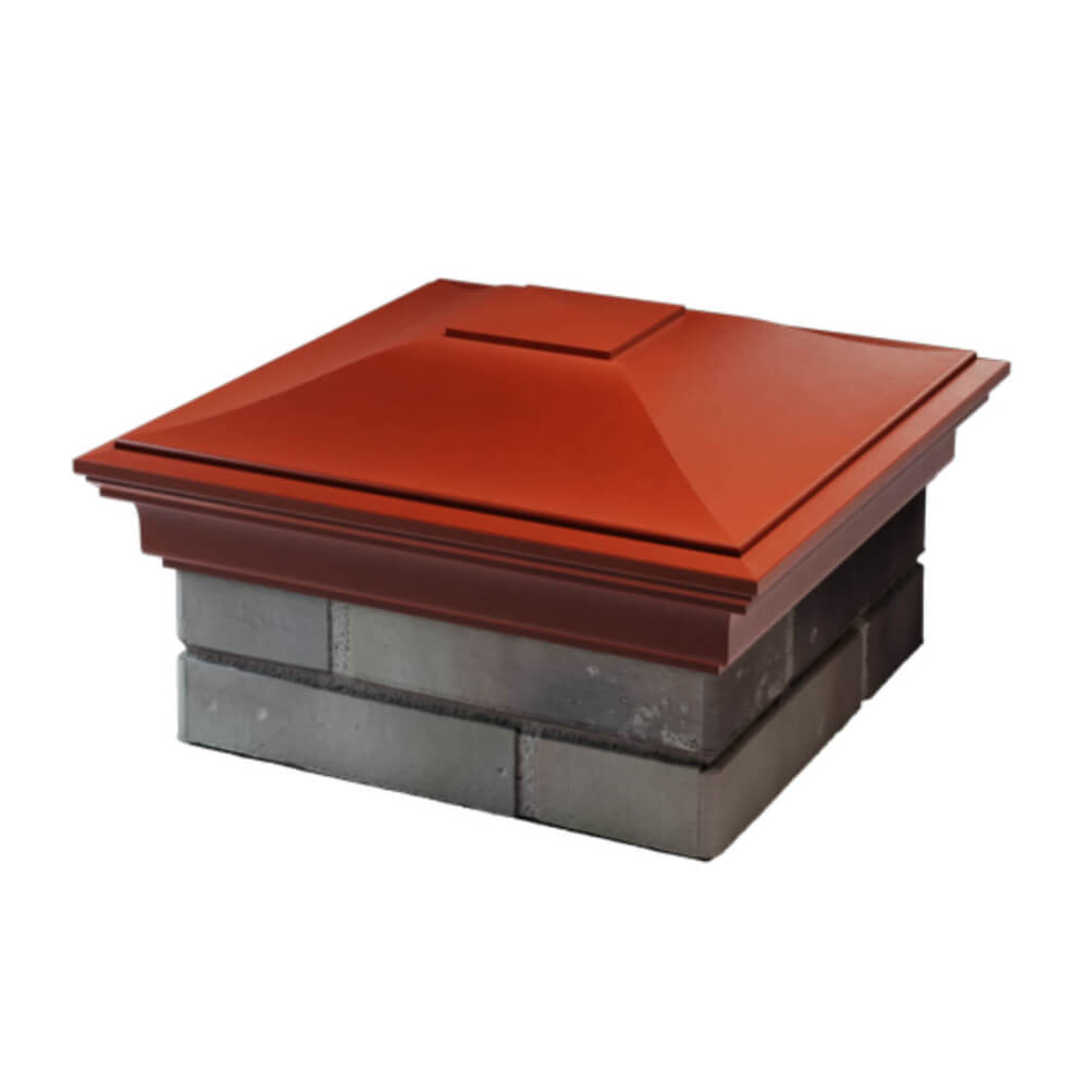 Колпак Zking Монблан Красный на столб 1.5х1.5 еврокирпича 0.7НФ (355х355мм) в Салехарде фото