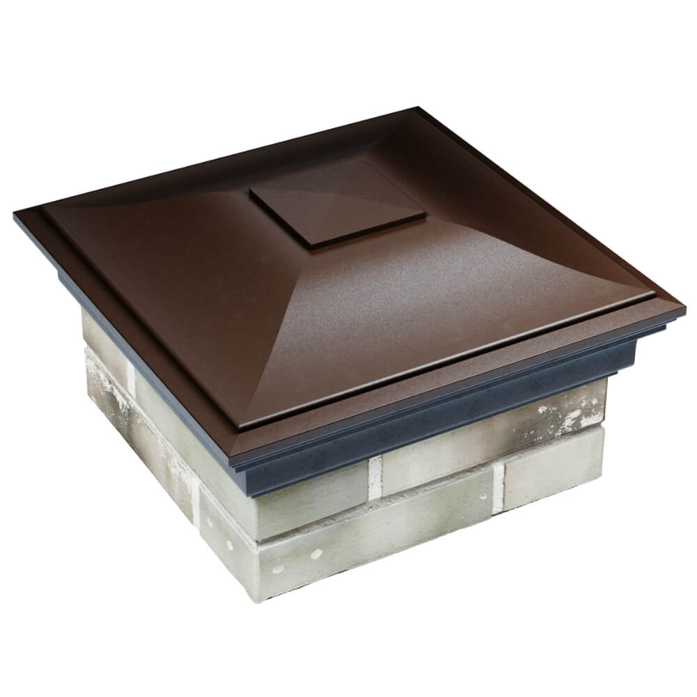 Колпак Zking Монблан Коричневый на столб 1.5х1.5 кирпича (385х385мм) в Салехарде фото