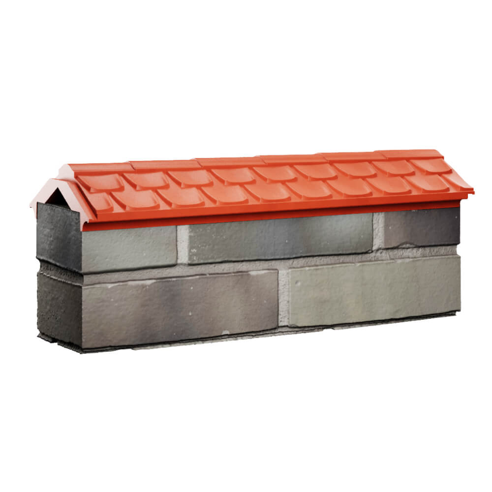 Парапет Zking Эльбрус Красный с посадкой на 0.5 кирпича (130мм) Салехард фото