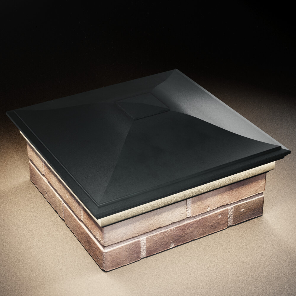 Колпак Zking Монблан Черный на столб 2х2 кирпича (515х515мм) c подсветкой в Салехарде фото