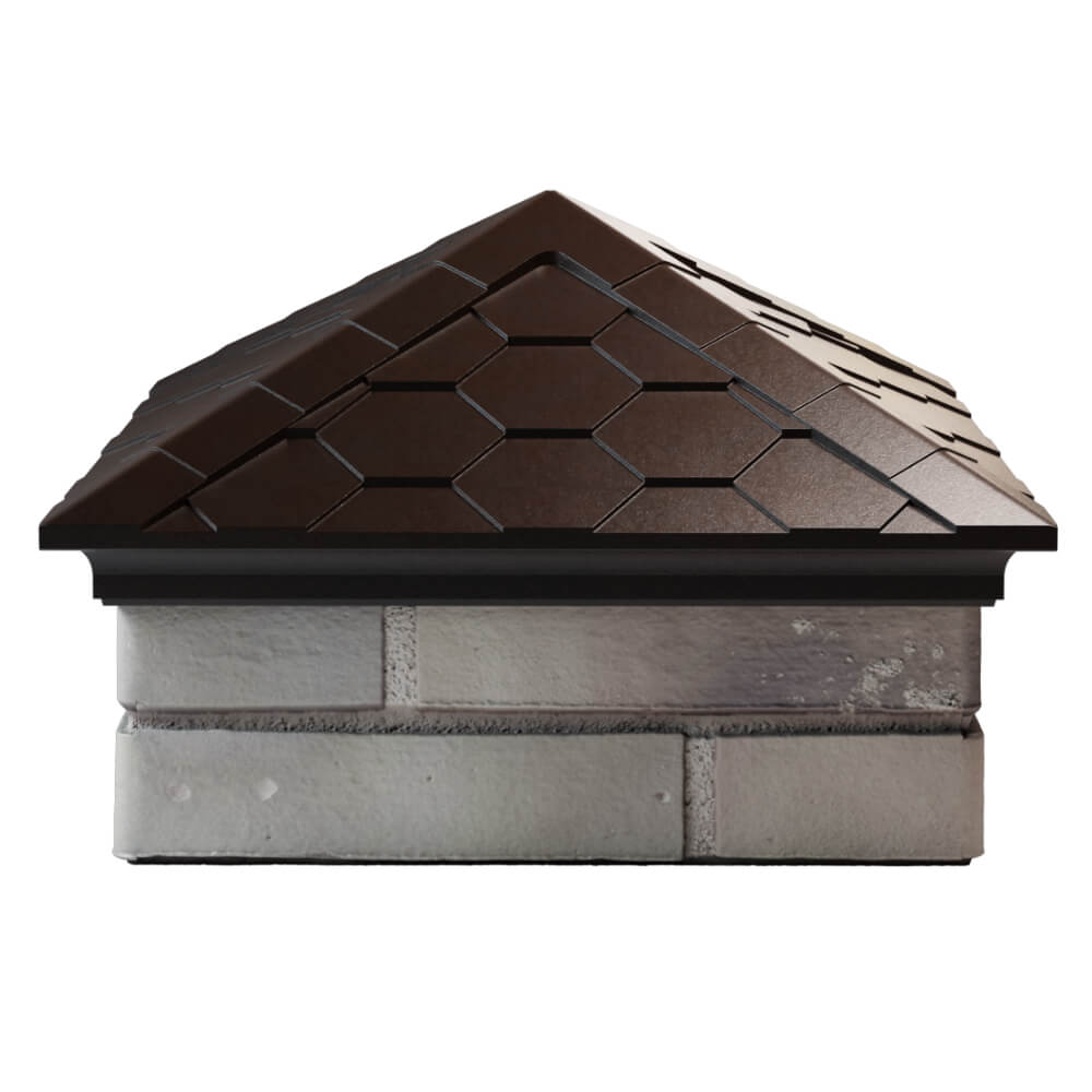 Колпак Zking Эверест Коричневый на столб 1.5х1.5 кирпича (390х390мм) Салехард фото