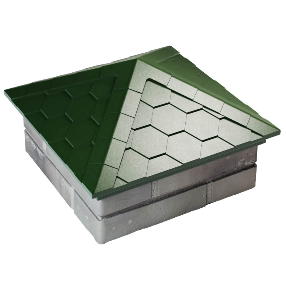 Колпак Zking Эверест Зеленый на столб 1.5х1.5 кирпича (390х390мм) в Салехарде фото