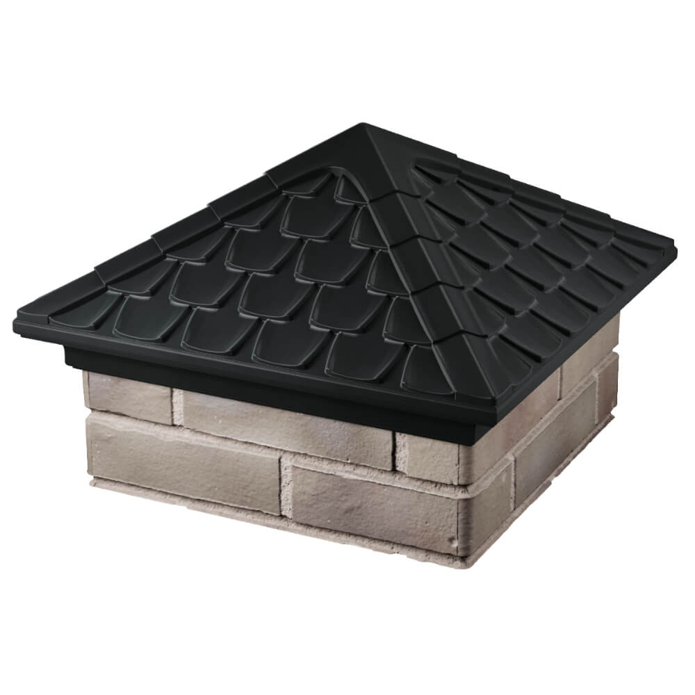 Колпак Zking Эльбрус Черный на столб 1.5х1.5 кирпича (385х385мм) в Салехарде фото