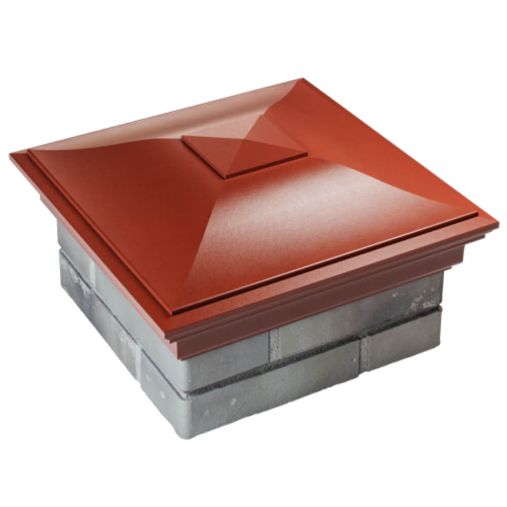 Колпак Zking Монблан Красный на столб 1.5х1.5 кирпича (385х385мм) в Салехарде фото