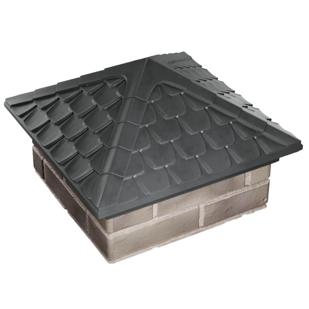 Колпак Zking Эльбрус Серый на столб 1.5х1.5 кирпича (385х385мм) в Салехарде фото