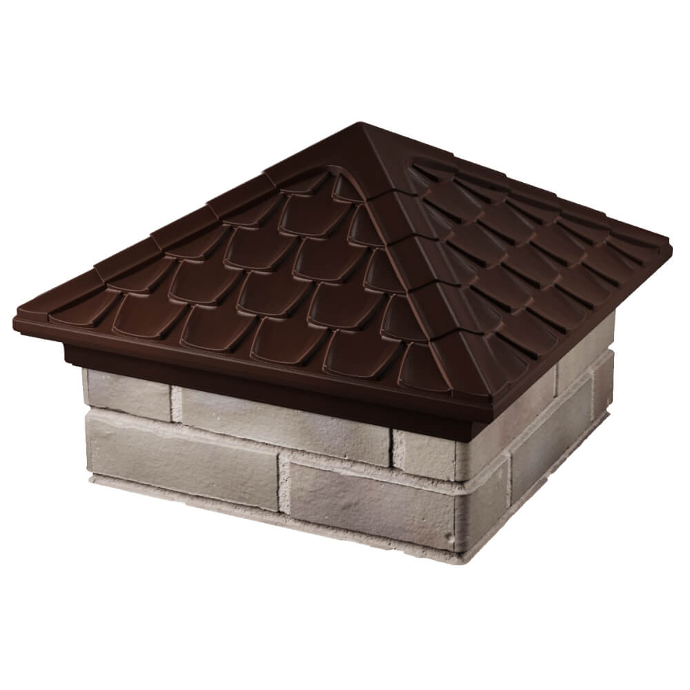 Колпак Zking Эльбрус Коричневый на столб 1.5х1.5 кирпича (385х385мм) в Салехарде фото