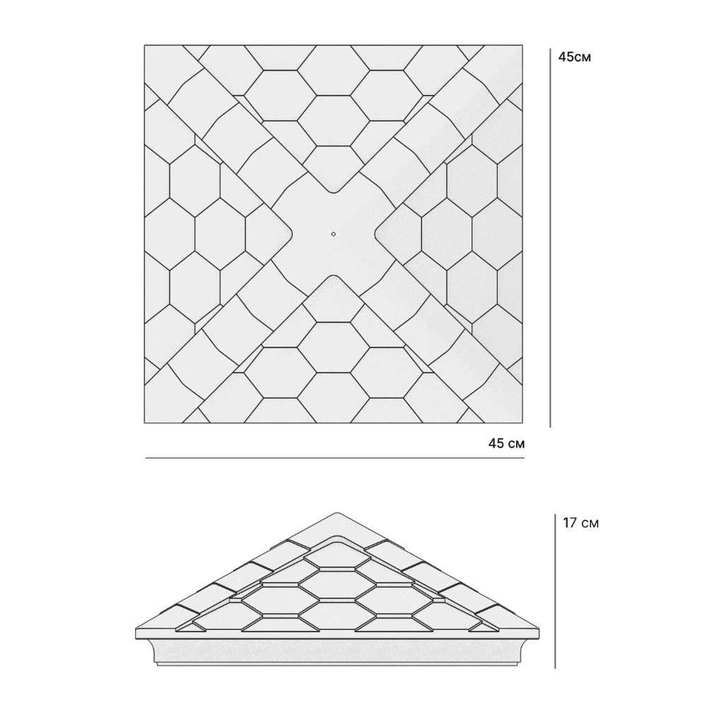 Колпак Zking Эверест Бежевый на столб 1.5х1.5 кирпича (390х390мм) в Салехарде фото