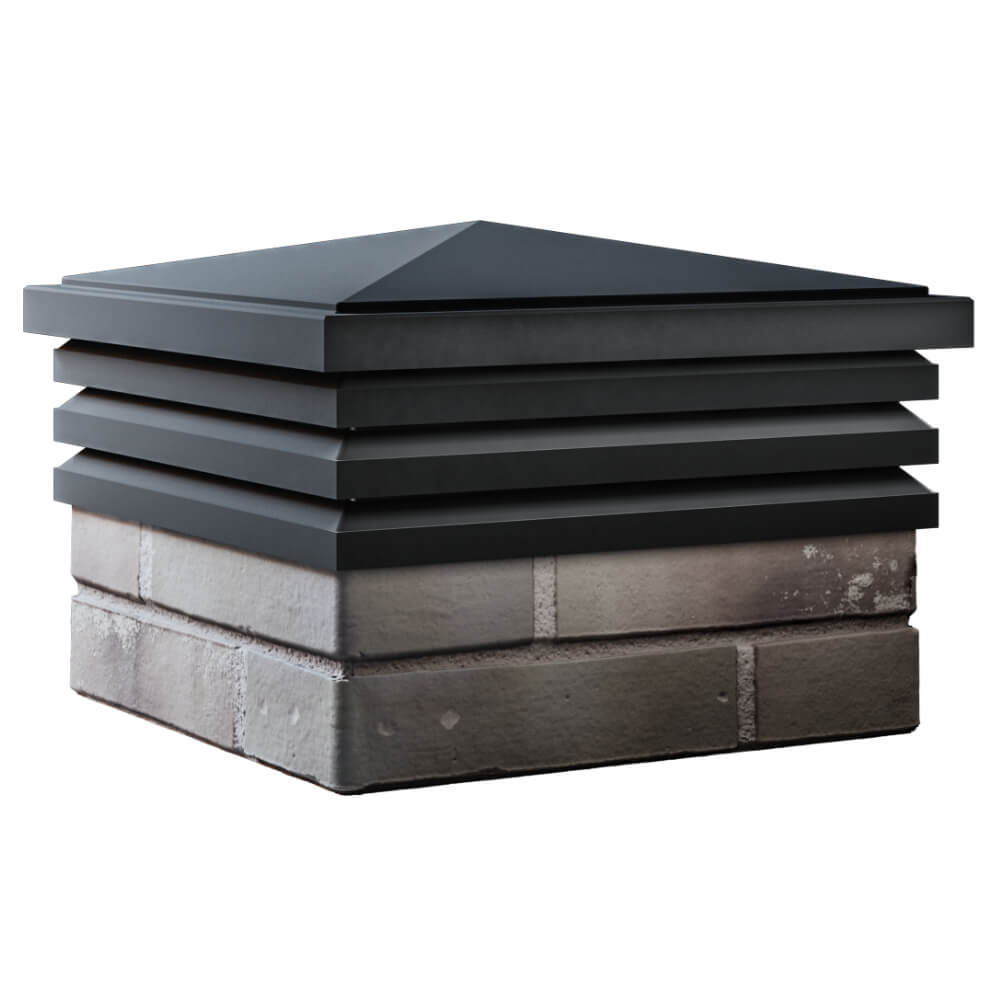 Колпак Zking Бона ХайТек Черный на столб 1.5х1.5 кирпича (385х385мм) в Салехарде фото