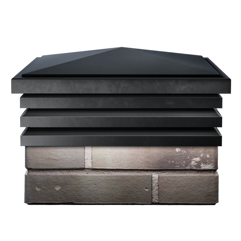 Колпак Zking Бона ХайТек Черный на столб 1.5х1.5 кирпича (385х385мм) Салехард фото