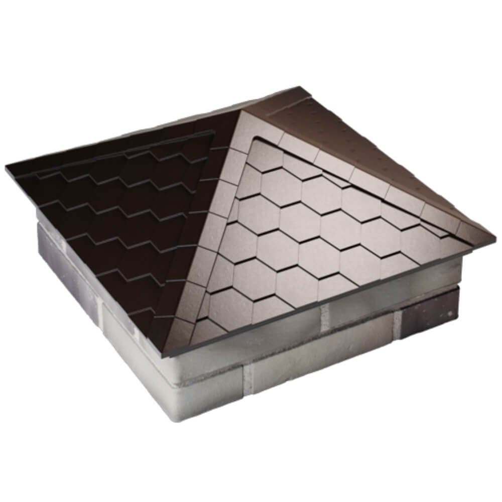 Колпак Zking Эверест Коричневый на столб 2х2 кирпича (535х535мм) Салехард фото