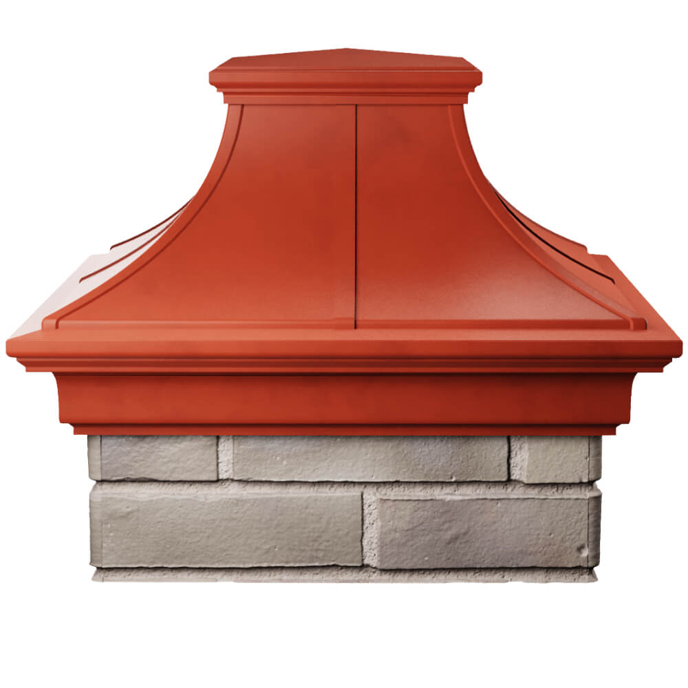 Колпак Zking Монблан Премиум Красный на столб 1.5х1.5 кирпича (385х385мм) Салехард фото