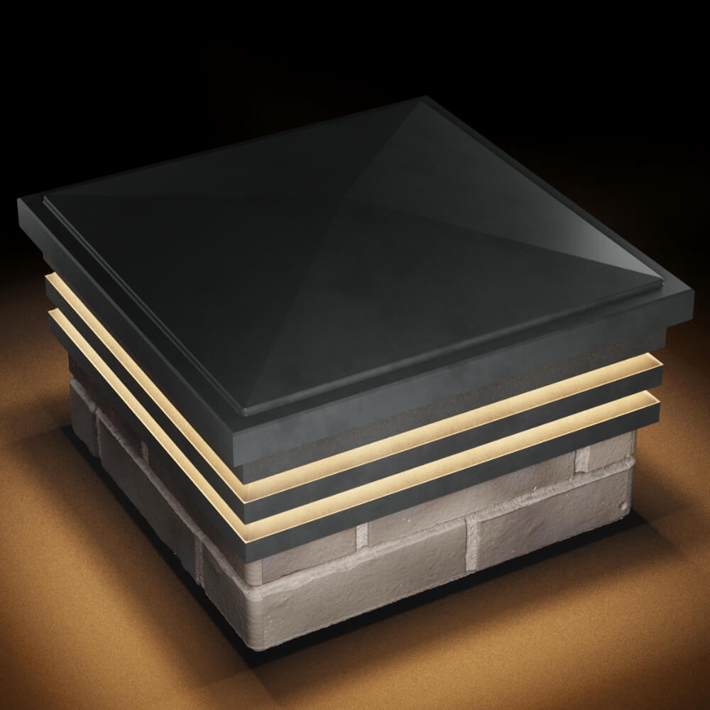 Колпак Zking Бона ХайТек Серый на столб 1.5х1.5 кирпича (385х385мм) с подсветкой в Салехарде фото