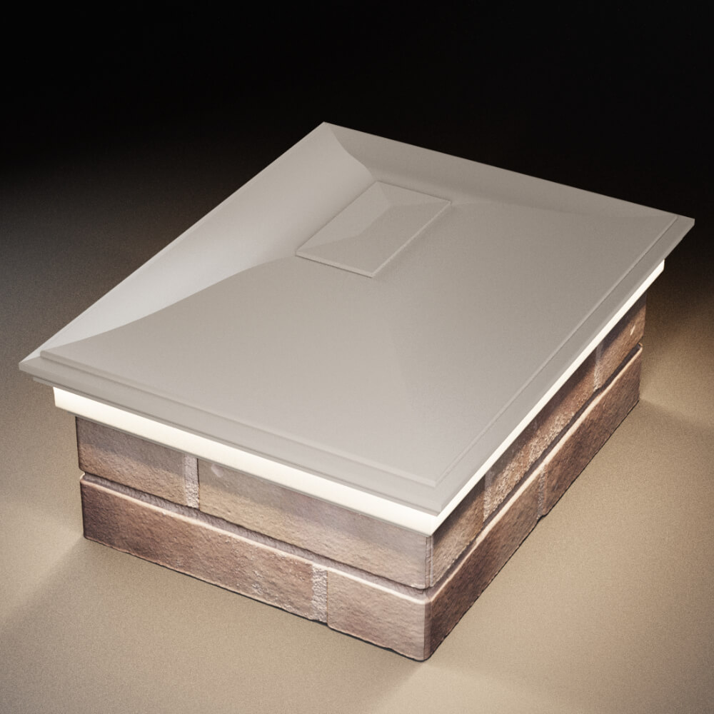 Колпак Zking Монблан Бежевый на столб 2х1.5 кирпича (515х385мм) c подсветкой в Салехарде фото