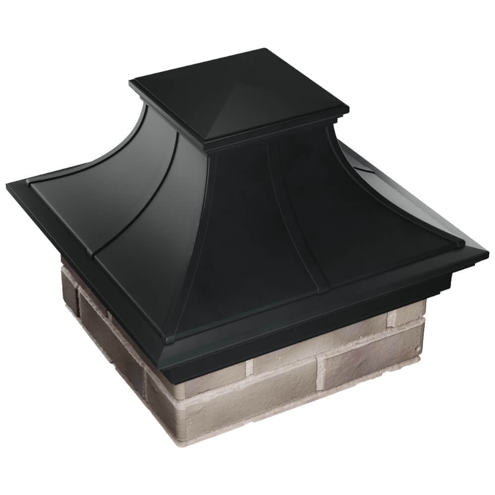 Колпак Zking Монблан Премиум Черный на столб 1.5х1.5 кирпича (385х385мм) в Салехарде фото