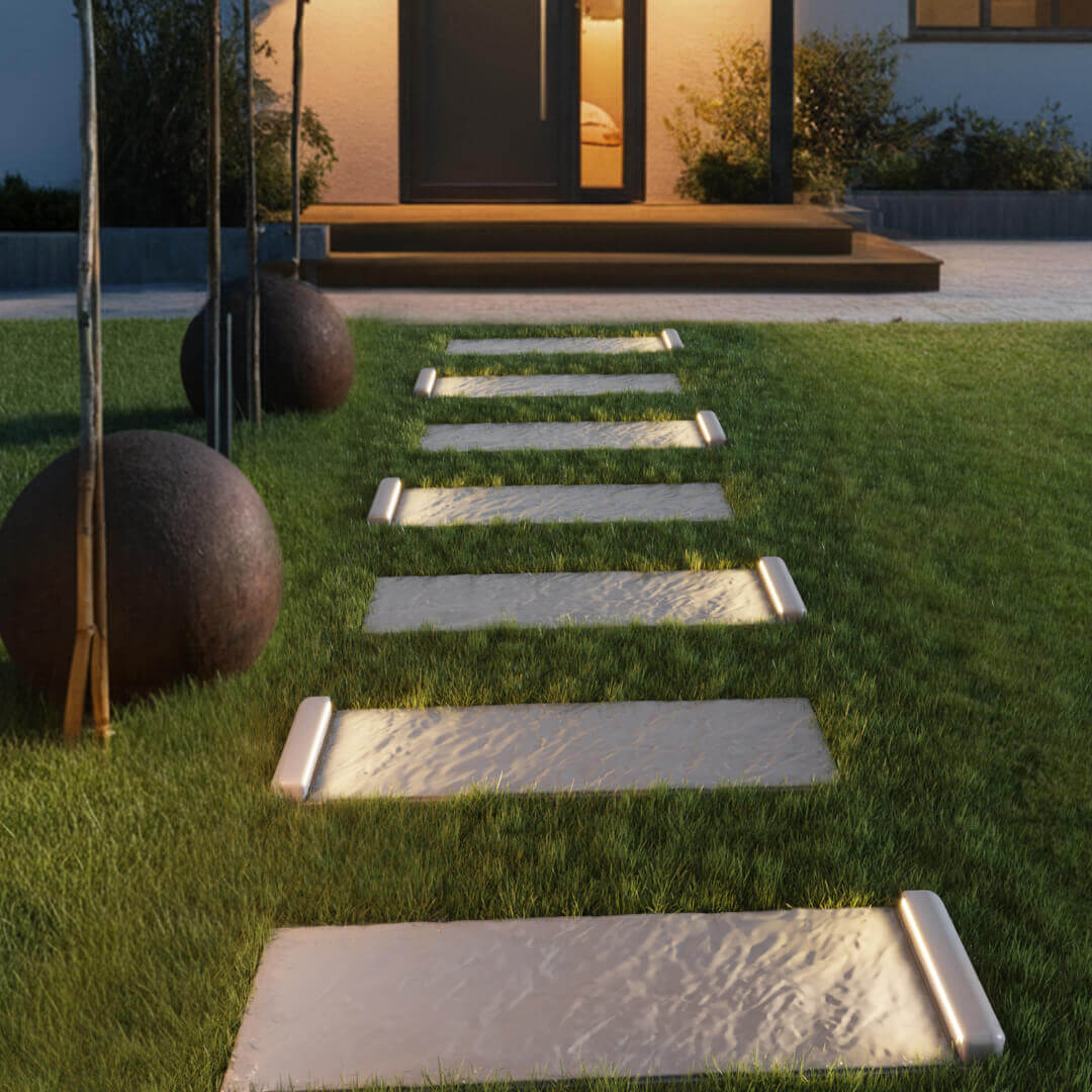 LED Светильник для шаговой плиты STONE Светлая Галька 330х75х98мм в Салехарде фото