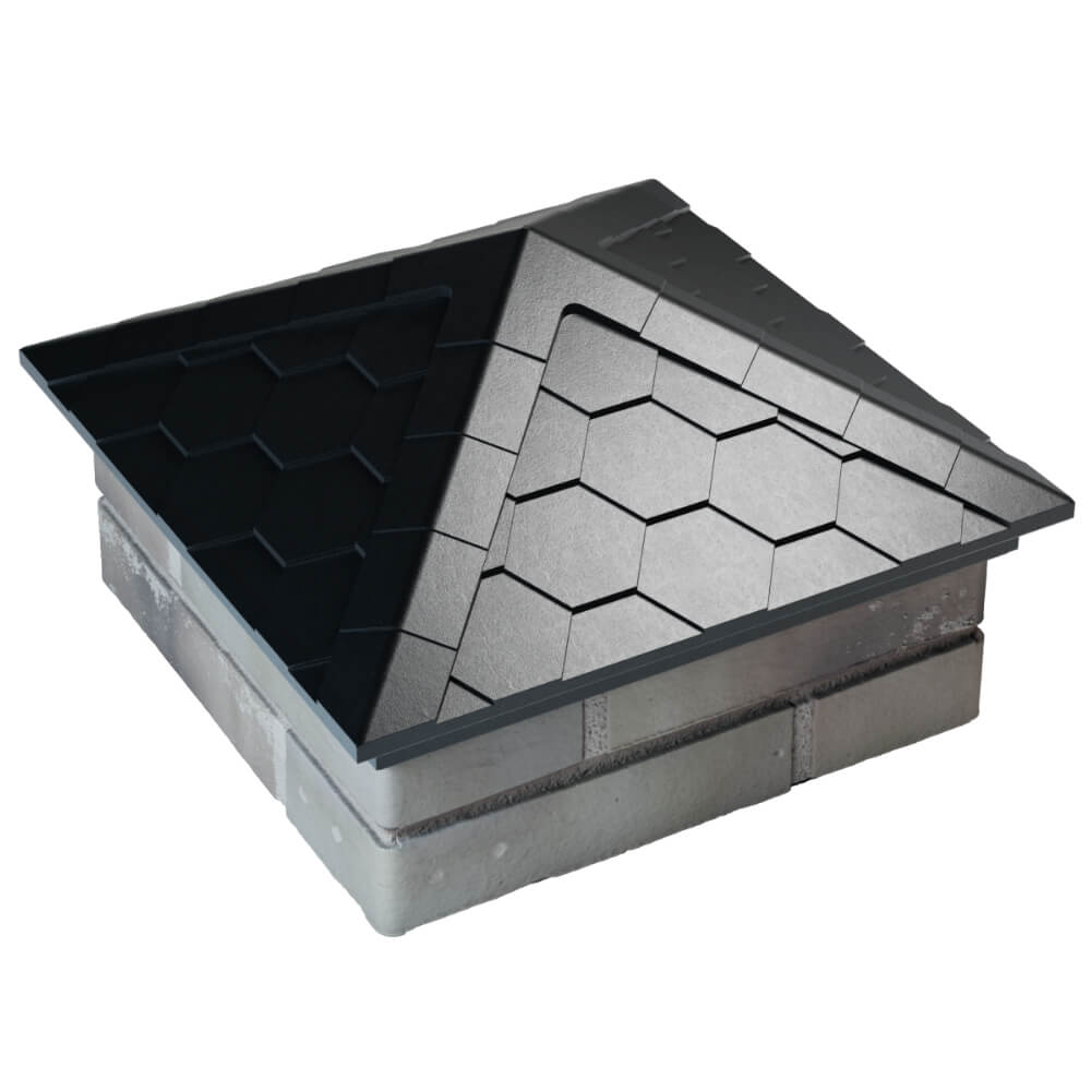 Колпак Zking Эверест Черный на столб 1.5х1.5 кирпича (390х390мм) в Салехарде фото