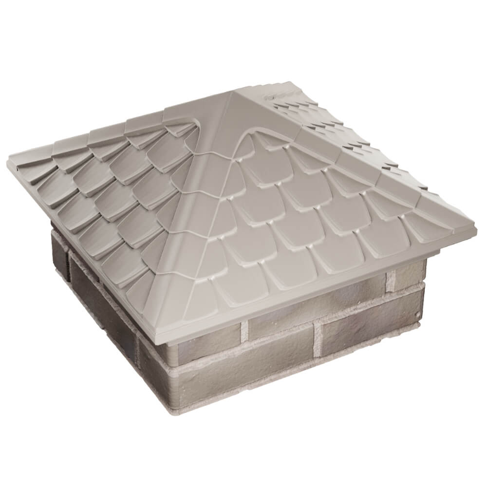 Колпак Zking Эльбрус Бежевый на столб 1.5х1.5 кирпича (385х385мм) в Салехарде фото