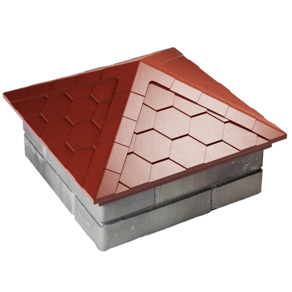 Колпак Zking Эверест Красный на столб 1.5х1.5 кирпича (390х390мм) в Салехарде фото
