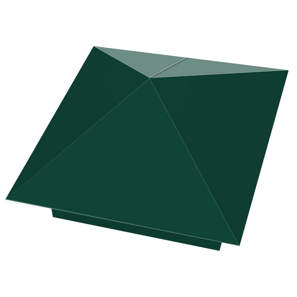 Колпак металлический 390х390мм RAL6005 Зеленый Мох заборный Салехард фото