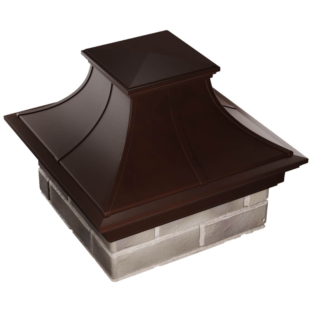 Колпак Zking Монблан Премиум Коричневый на столб 1.5х1.5 кирпича (385х385мм) в Салехарде фото
