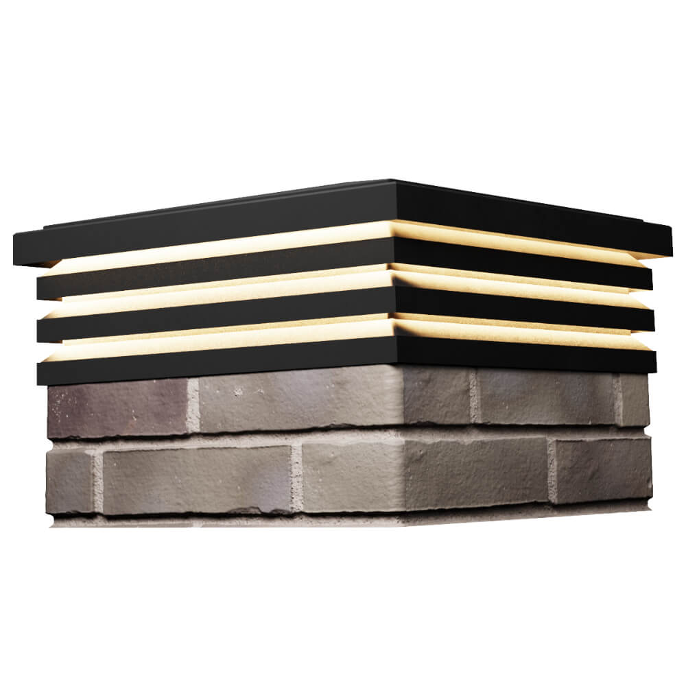 Колпак Zking Бона ХайТек Черный на столб 1.5х1.5 кирпича (385х385мм) с подсветкой в Салехарде фото