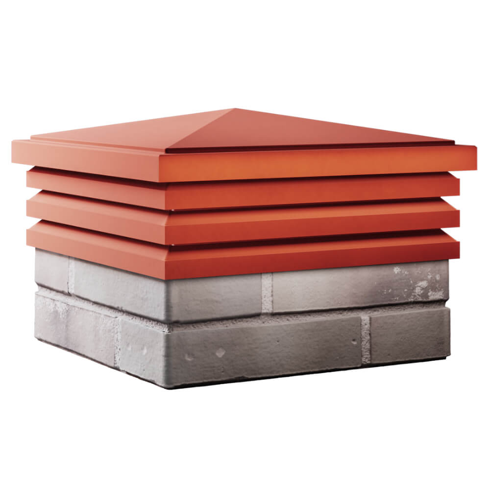 Колпак Zking Бона ХайТек Красный на столб 1.5х1.5 кирпича (385х385мм) в Салехарде фото