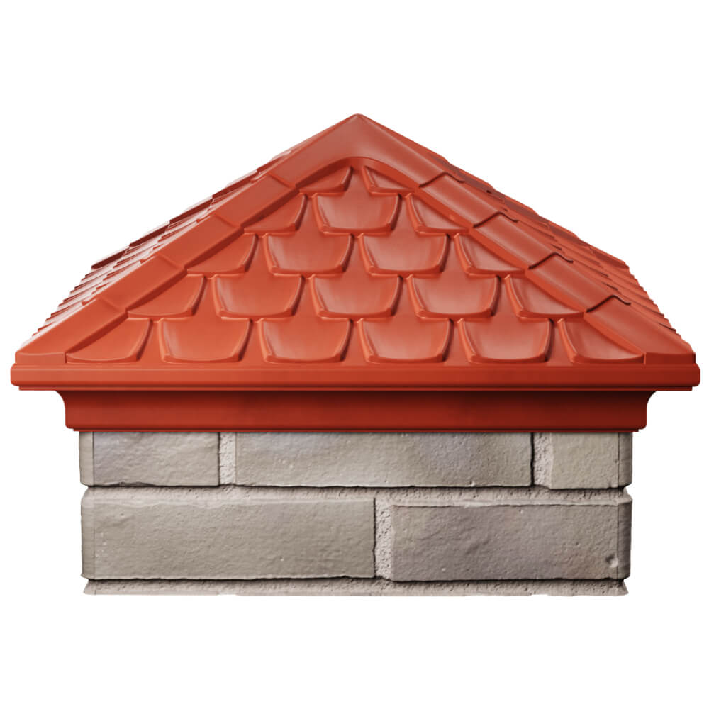 Колпак Zking Эльбрус Красный на столб 1.5х1.5 кирпича (385х385мм) Салехард фото