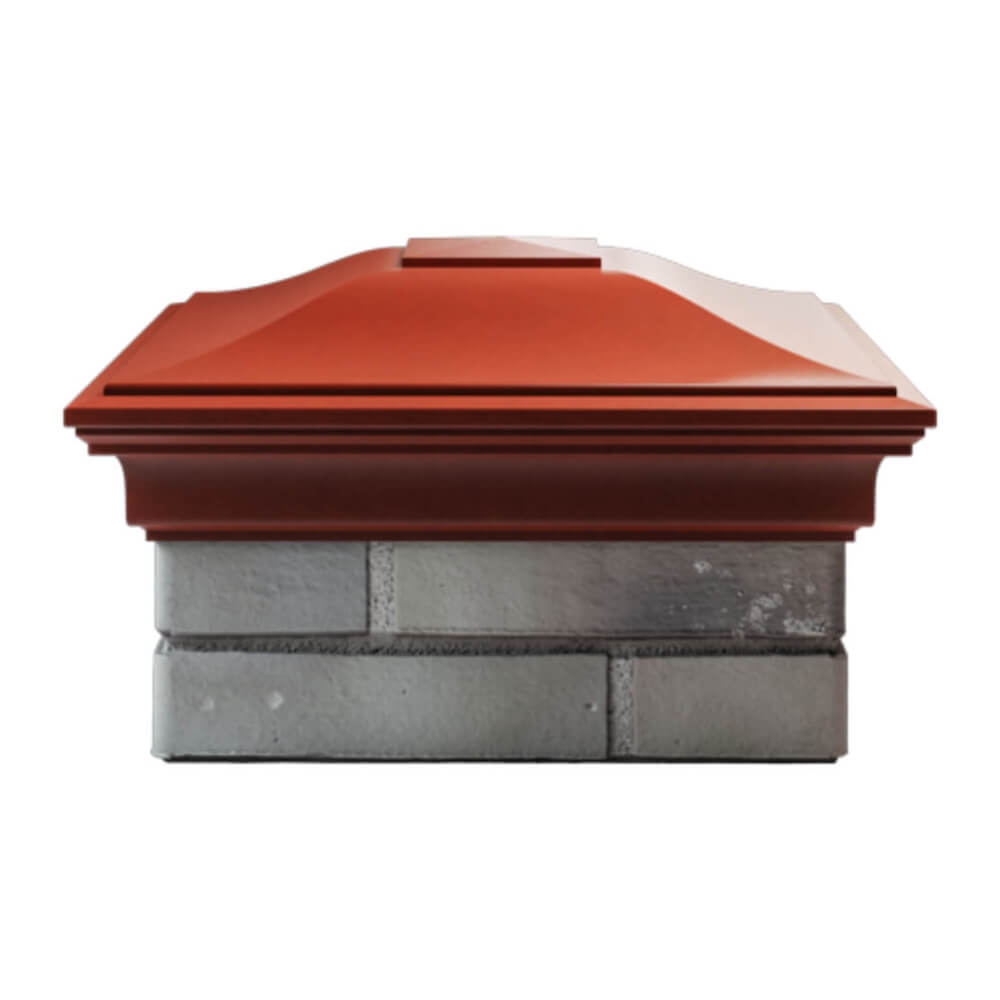 Колпак Zking Монблан Красный на столб 1.5х1.5 еврокирпича 0.7НФ (355х355мм) Салехард фото