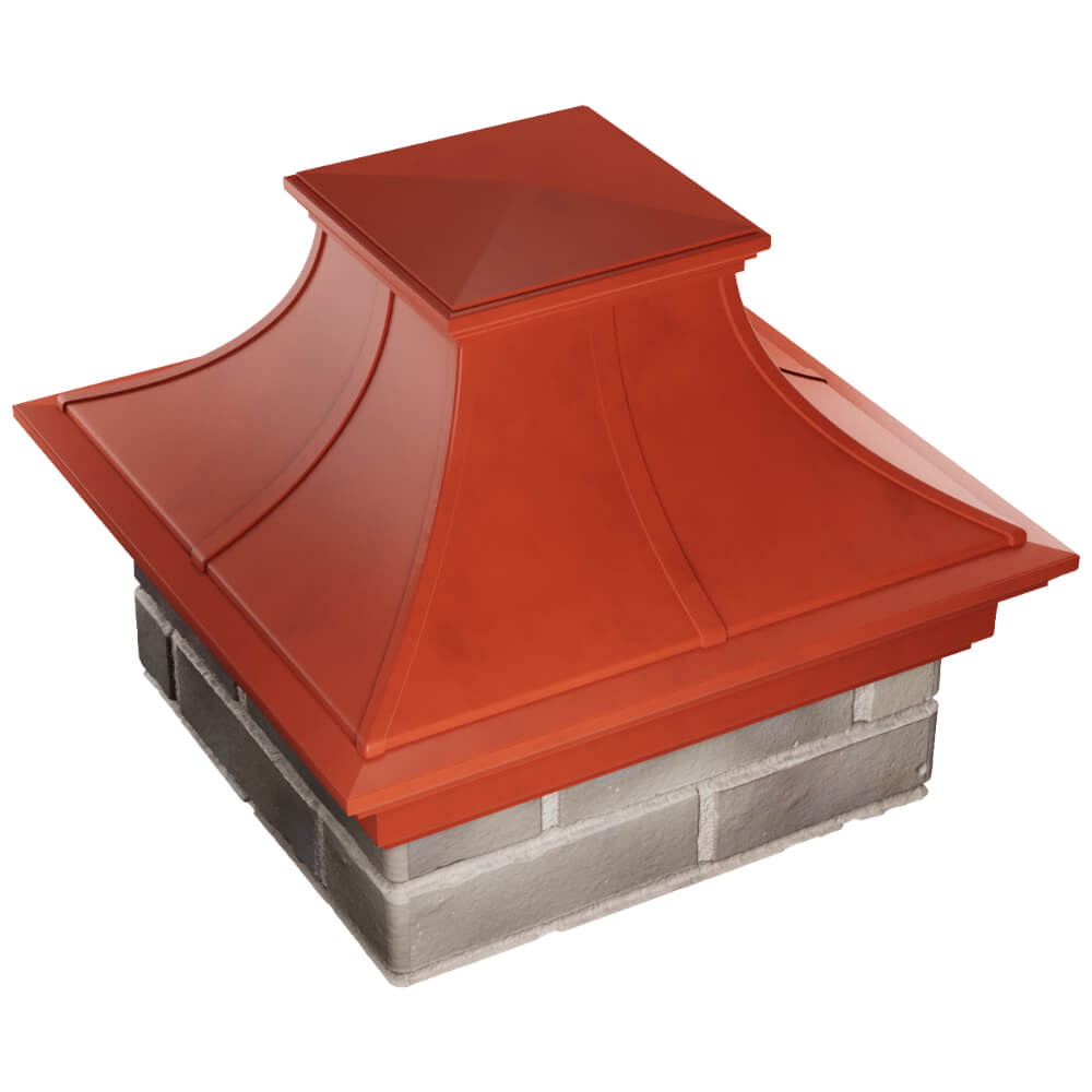 Колпак Zking Монблан Премиум Красный на столб 1.5х1.5 кирпича (385х385мм) в Салехарде фото