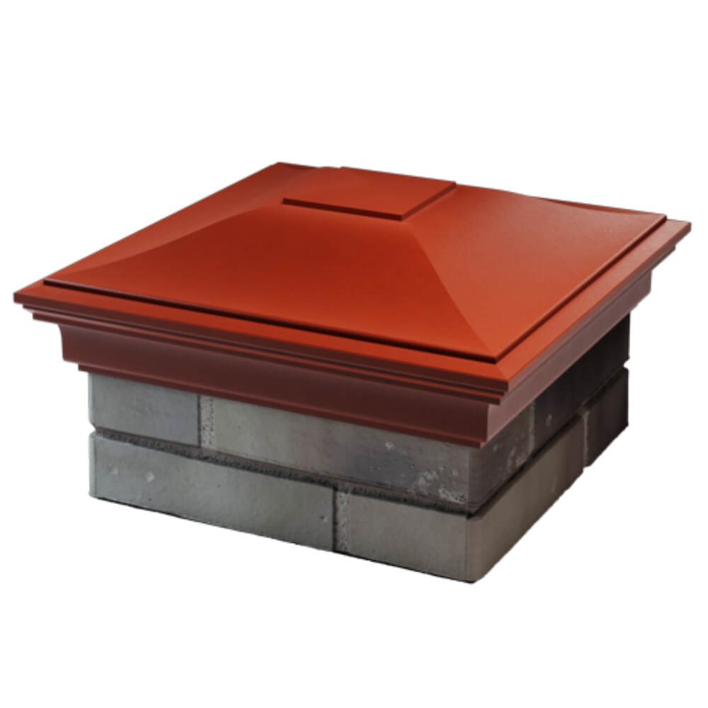 Колпак Zking Монблан Красный на столб 1.5х1.5 кирпича (385х385мм) в Салехарде фото