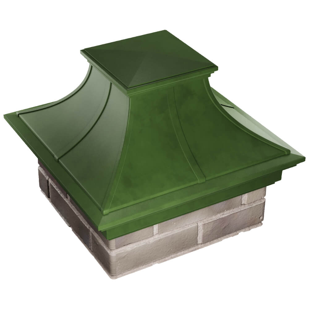 Колпак Zking Монблан Премиум Зеленый на столб 1.5х1.5 кирпича (385х385мм) в Салехарде фото