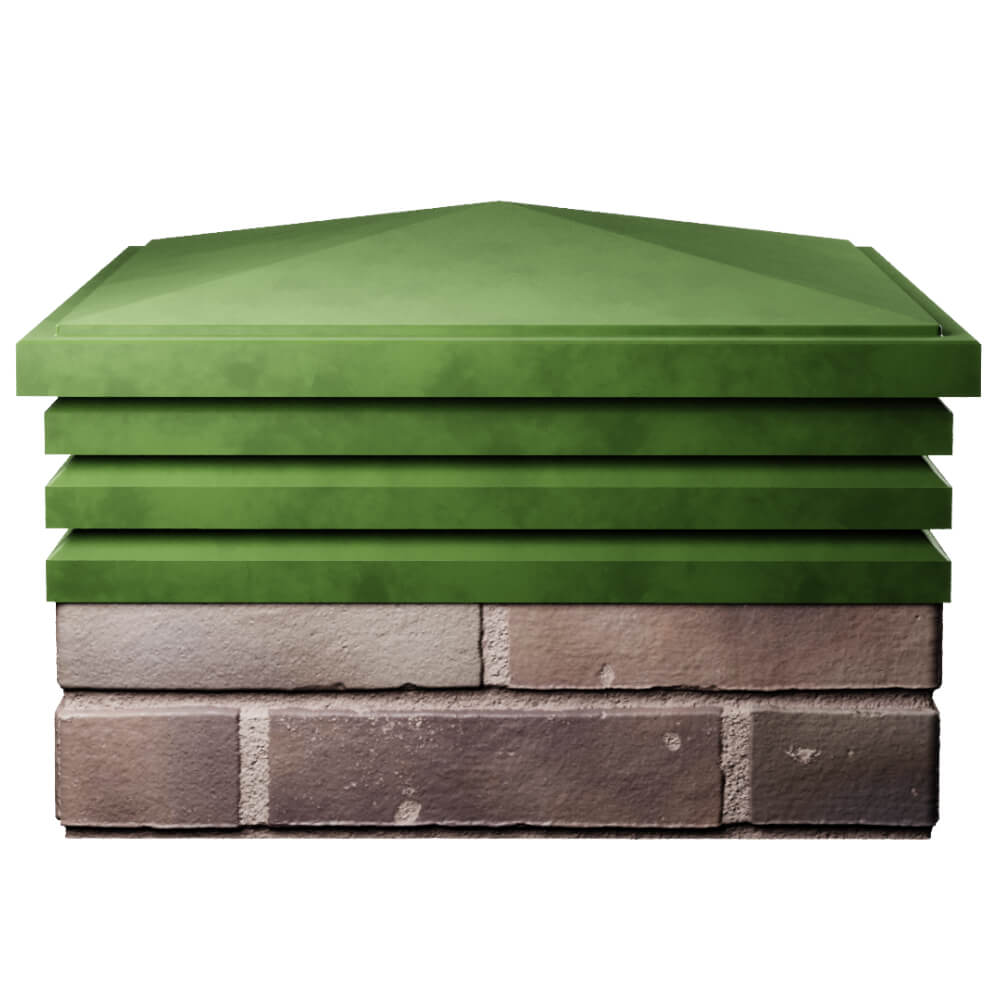 Колпак Zking Бона ХайТек Зеленый на столб 2х2 кирпича (513х513мм) Салехард фото