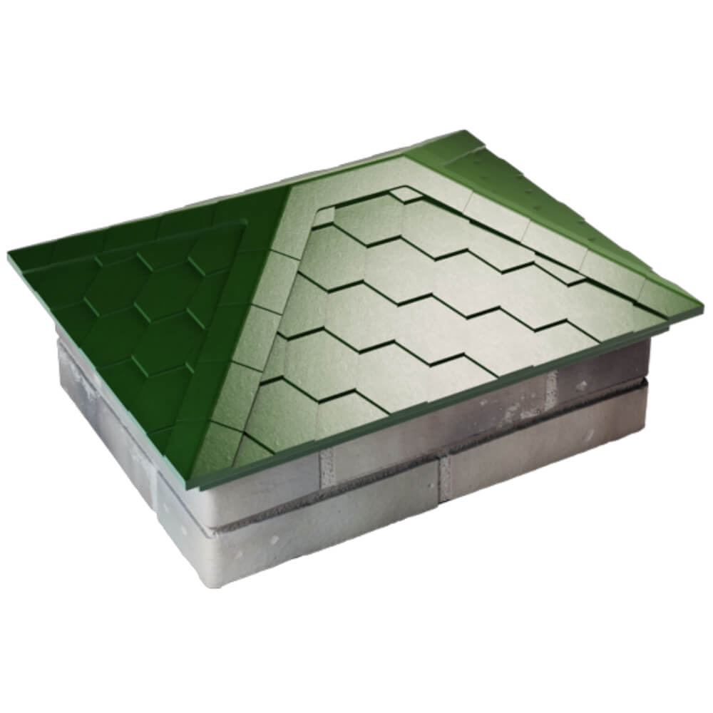 Колпак Zking Эверест Зеленый на столб 2х1.5 кирпича (520х390мм) Салехард фото