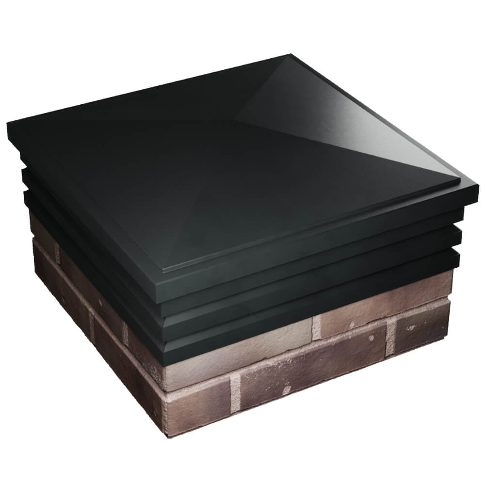 Колпак Zking Бона ХайТек Черный на столб 2х2 кирпича (513х513мм) в Салехарде фото