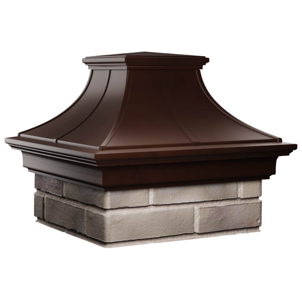Колпак Zking Монблан Премиум Коричневый на столб 1.5х1.5 кирпича (385х385мм) в Салехарде фото