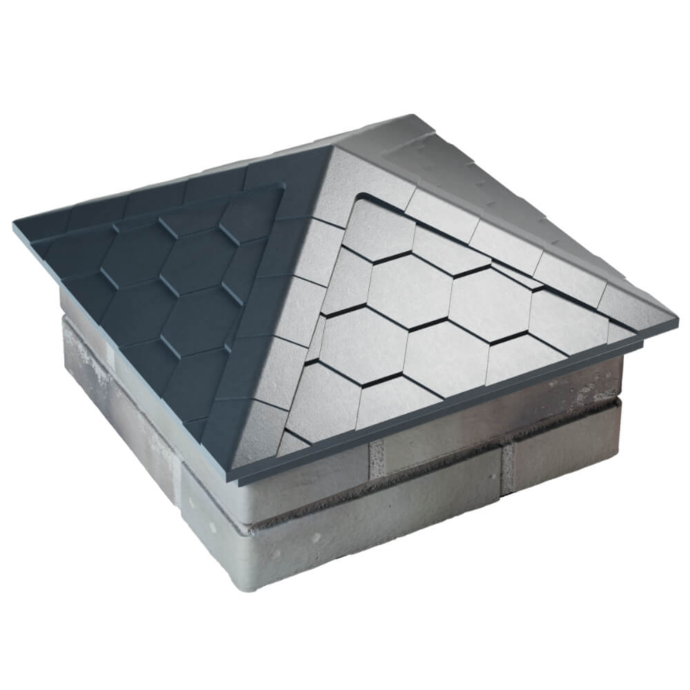 Колпак Zking Эверест Серый на столб 1.5х1.5 кирпича (390х390мм) в Салехарде фото