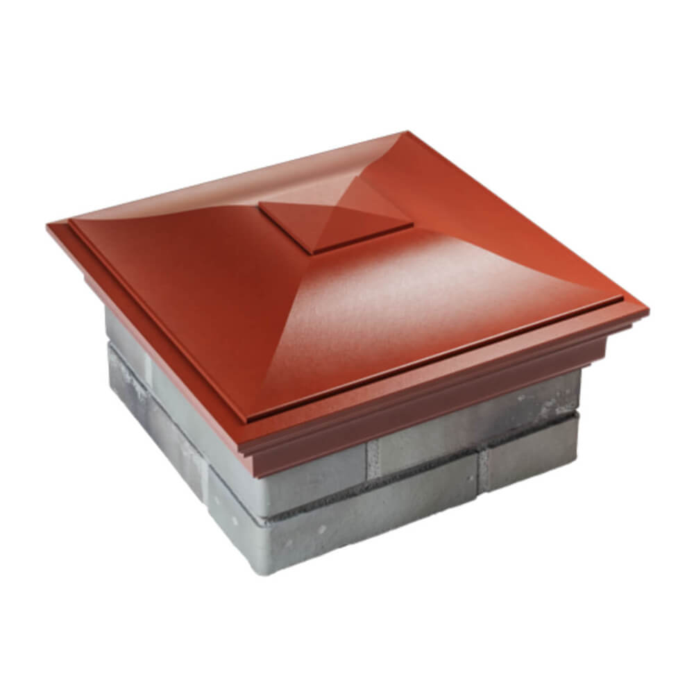 Колпак Zking Монблан Красный на столб 1.5х1.5 еврокирпича 0.7НФ (355х355мм) в Салехарде фото