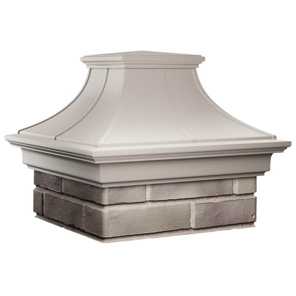 Колпак Zking Монблан Премиум Бежевый на столб 1.5х1.5 кирпича (385х385мм) в Салехарде фото