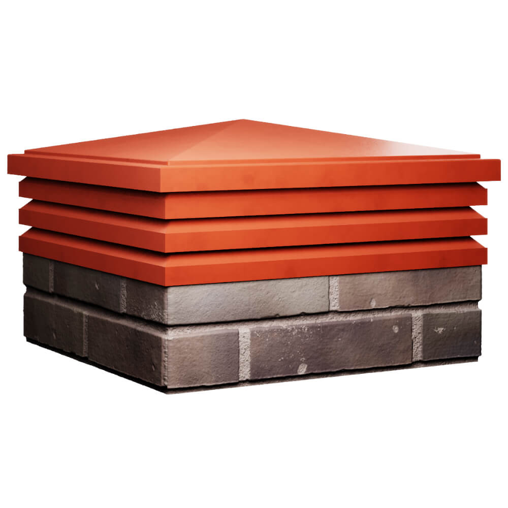 Колпак Zking Бона ХайТек Красный на столб 2х2 кирпича (513х513мм) в Салехарде фото