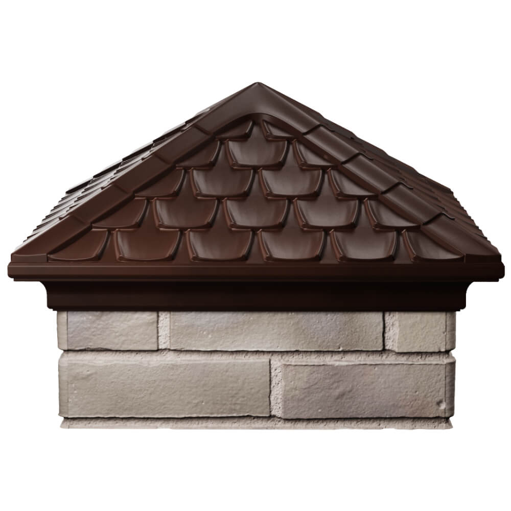 Колпак Zking Эльбрус Коричневый на столб 1.5х1.5 кирпича (385х385мм) Салехард фото