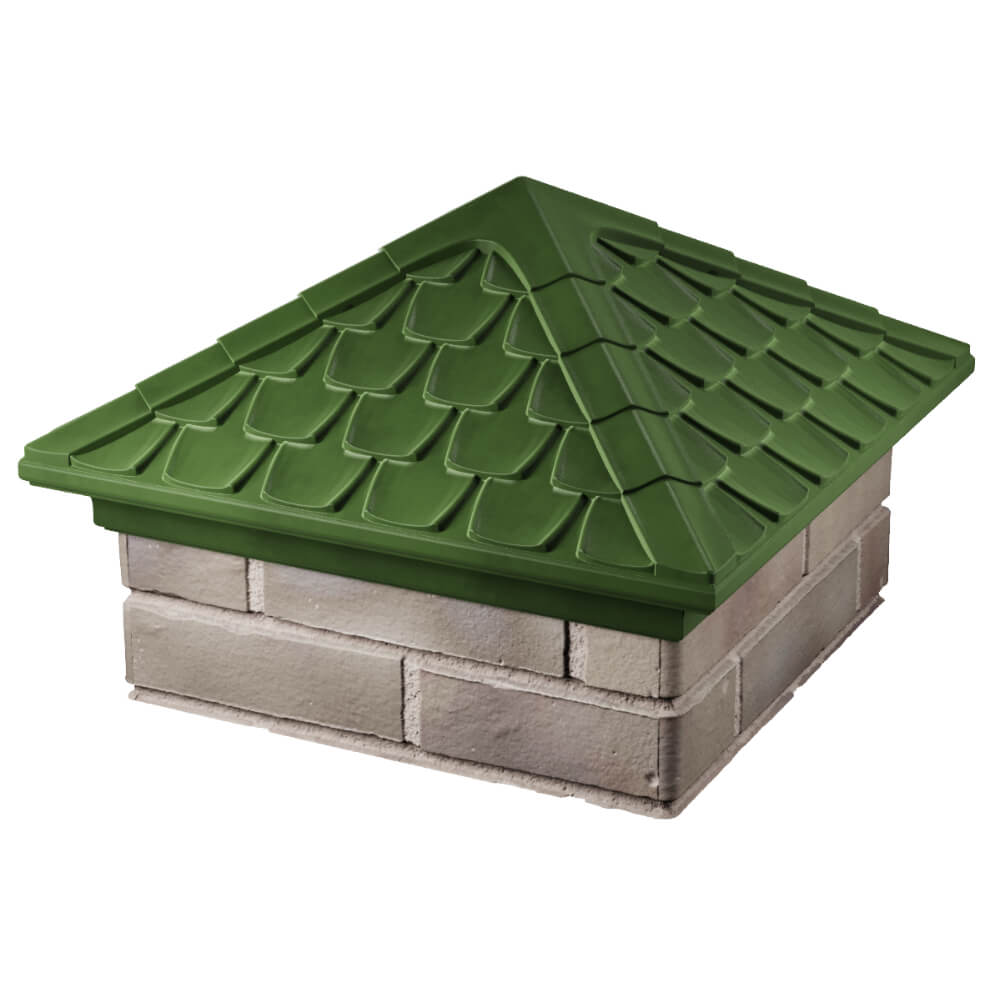 Колпак Zking Эльбрус Зеленый на столб 1.5х1.5 кирпича (385х385мм) в Салехарде фото