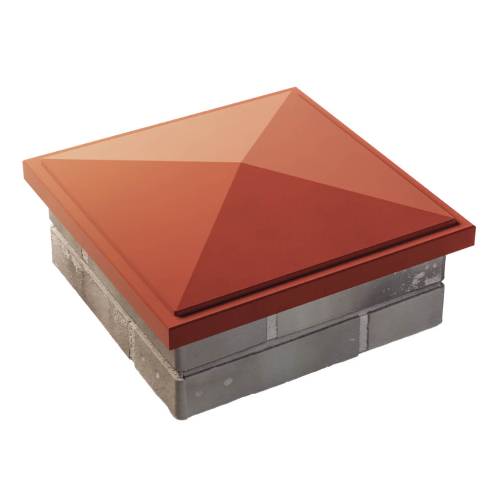 Колпак Zking БонаМоно Красный на столб 1.5х1.5 кирпича (385х385, 400х400мм) в Салехарде фото