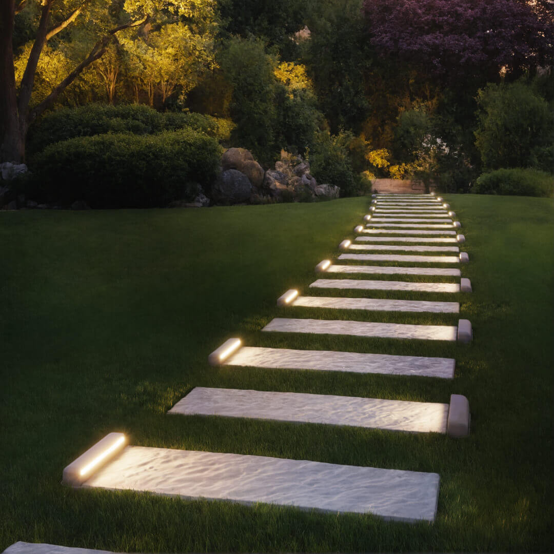 LED Светильник для шаговой плиты STONE Светлая Галька 330х75х98мм в Салехарде фото